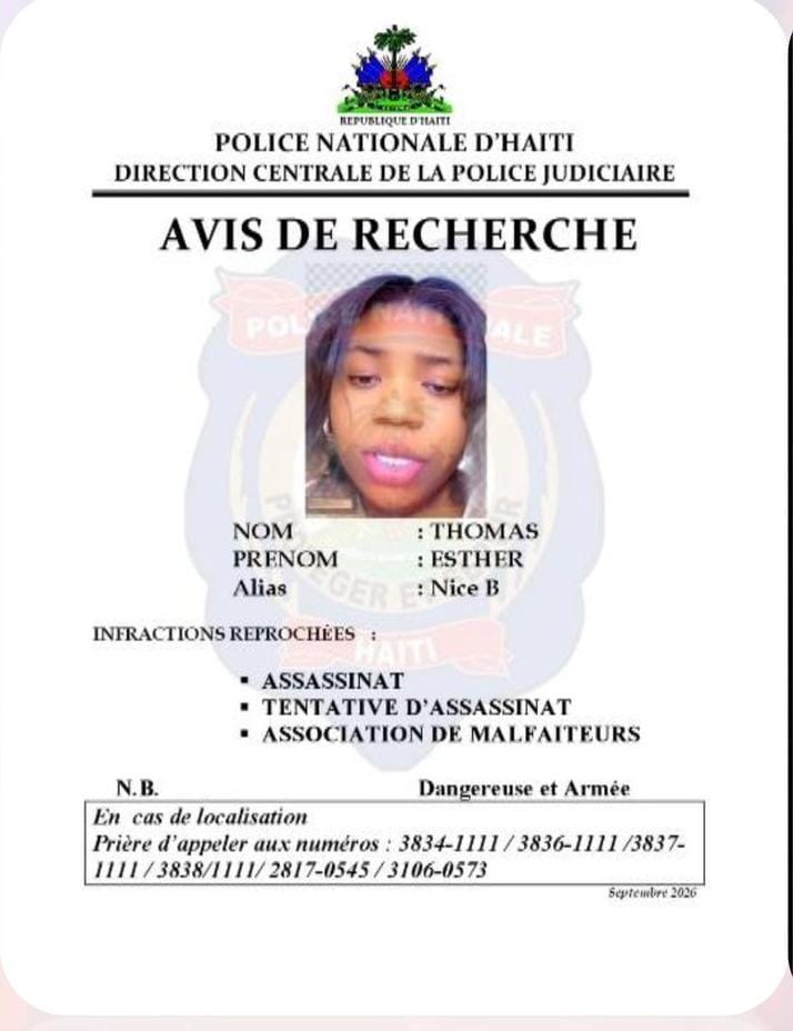 Esther Thomas, alias «Nice B», recherchée pour assassinat et association de malfaiteurs